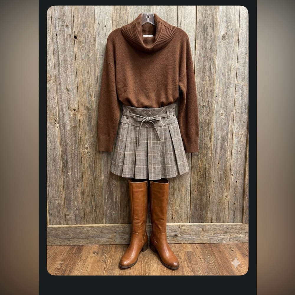 Plaid Brown kilt like shirt